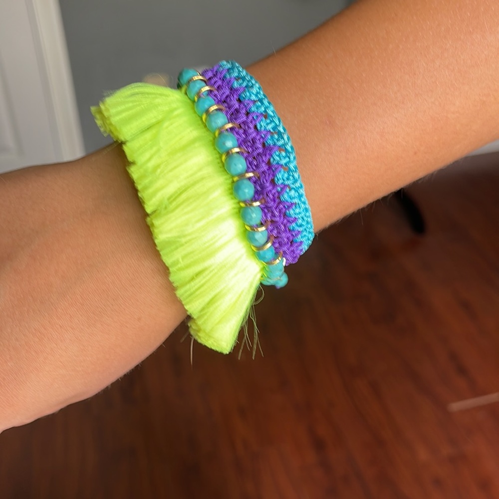 Neon silk boho chic bracelet